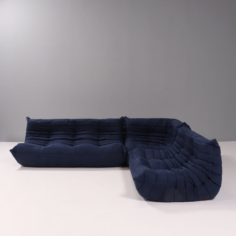 Ligne Roset by Michel Ducaroy Togo Dark Blue Modular Sofa, Set of 3