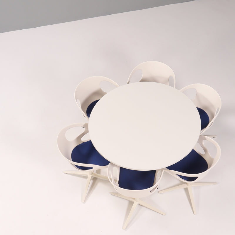 Fritz Hansen Rin Dining Swivel Chair in White by Hiromichi Konno