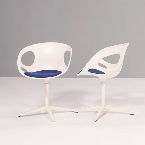 Fritz Hansen Rin Dining Swivel Chair in White by Hiromichi Konno, Set of 2
