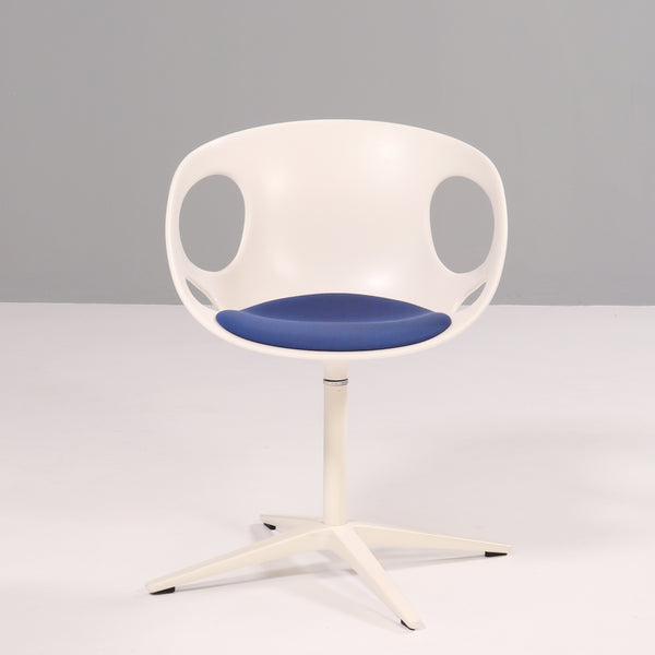 Fritz Hansen Rin Dining Swivel Chair in White by Hiromichi Konno