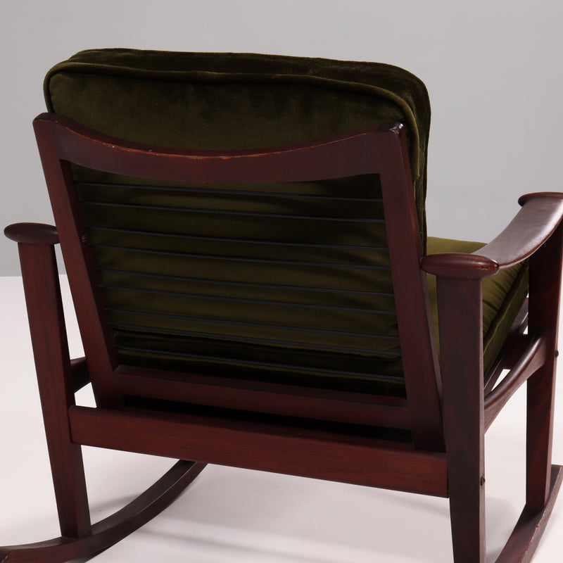 M Nissen for Pastoe Mid-Century Teak Spade Rocking Chair, Finn Juhl design 1960s
