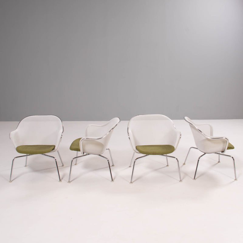 B&B Italia by Antonio Citterio, Luta White and Green Chairs, 2004, Set of 4