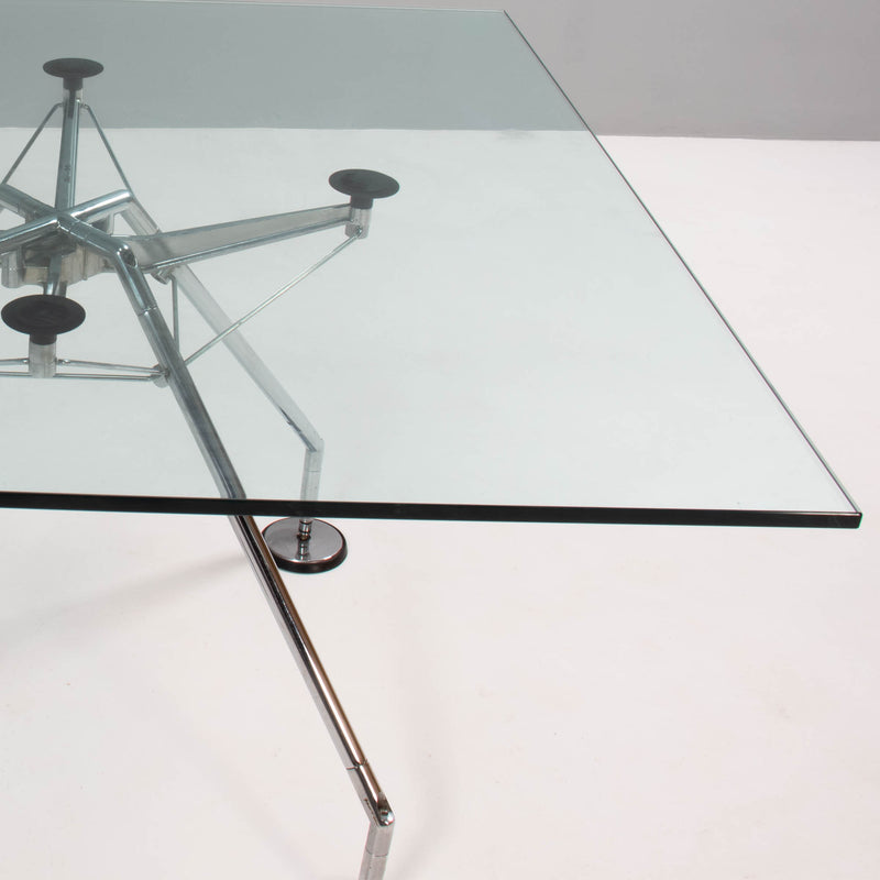 Norman Foster for Tecno Nomos Square Glass Table, 1980s