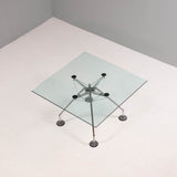 Norman Foster for Tecno Nomos Square Glass Table, 1980s