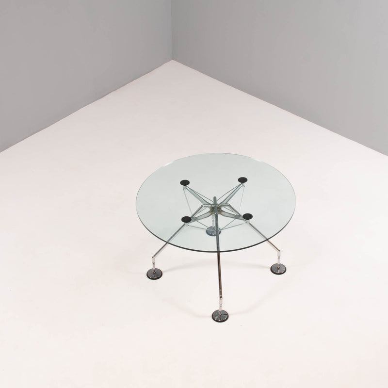 Norman Foster for Tecno Nomos Circular Glass Table, 1980s