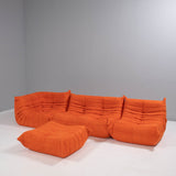 Ligne Roset by Michel Ducaroy Togo Orange Modular Sofa, Set of 4