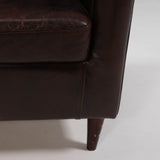 Vintage Brown Leather Tub Chairs, Set of 2