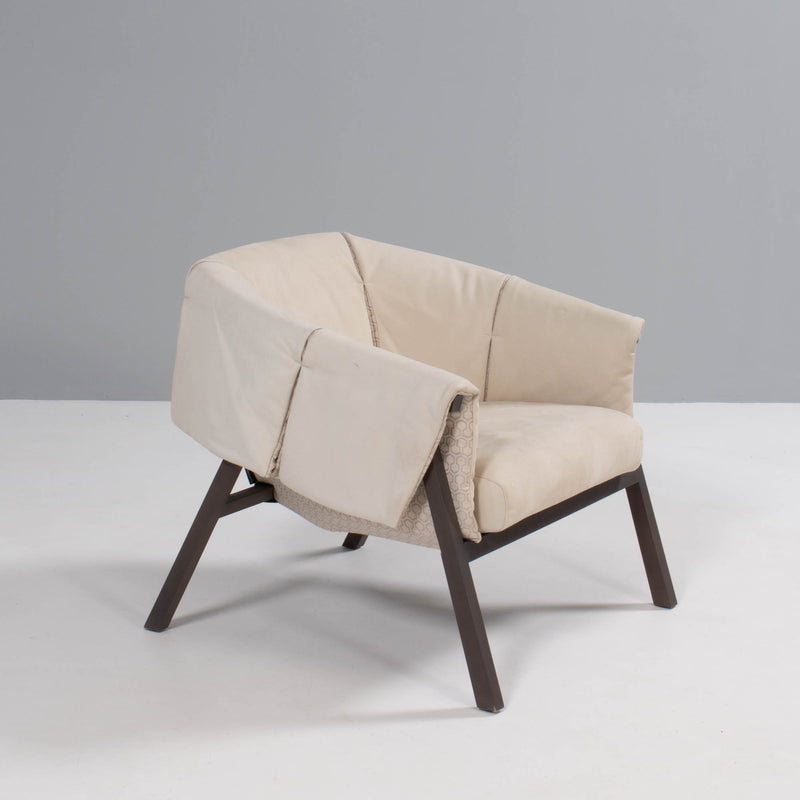 Ligne Roset by Studio Catoir Okumi Cream Leather Armchair