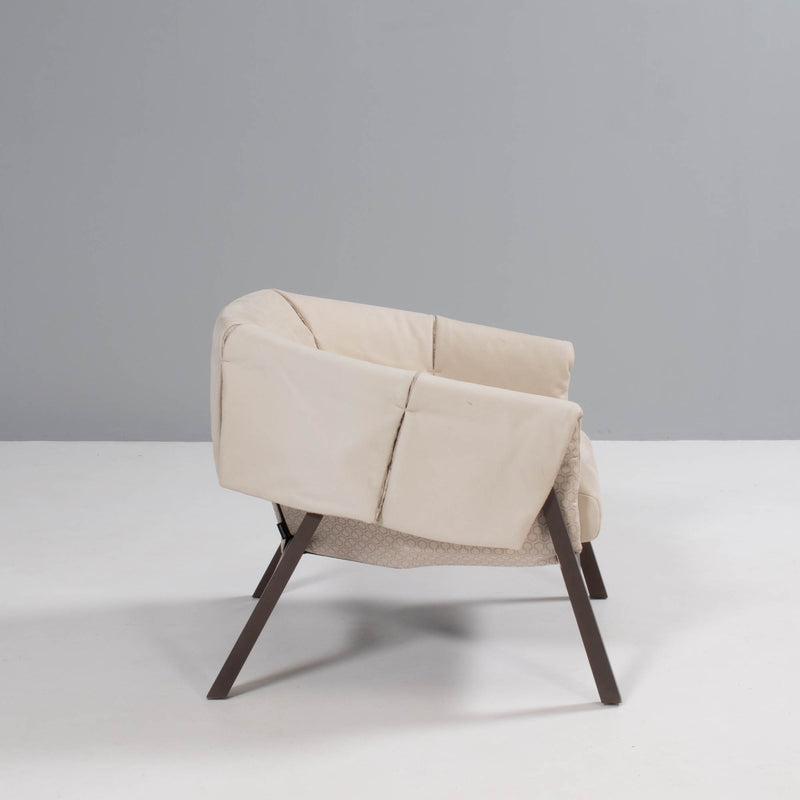 Ligne Roset by Studio Catoir Okumi Cream Leather Armchair