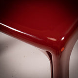 Artemide by Vico Magistretti Selene Red Stacking Dining Chairs, 1960's, Set of 4