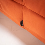 Ligne Roset by Michel Ducaroy Togo Cadmium Orange Armchair and Footstool