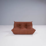 Ligne Roset Togo Brown Leather 2 Seater Small Sofa by Michel Ducaroy