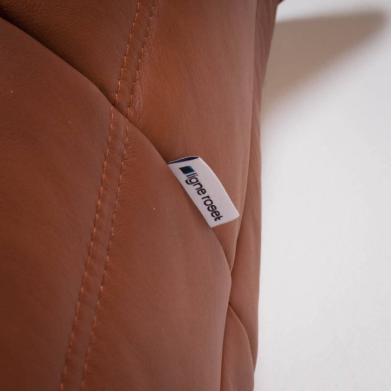 Ligne Roset by Michel Ducaroy Togo Brown Leather Modular Sofa,  Set of 3