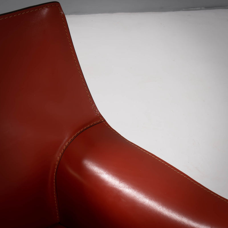 Cassina Leather Cab chair by Mario Bellini Cab 413 in Red