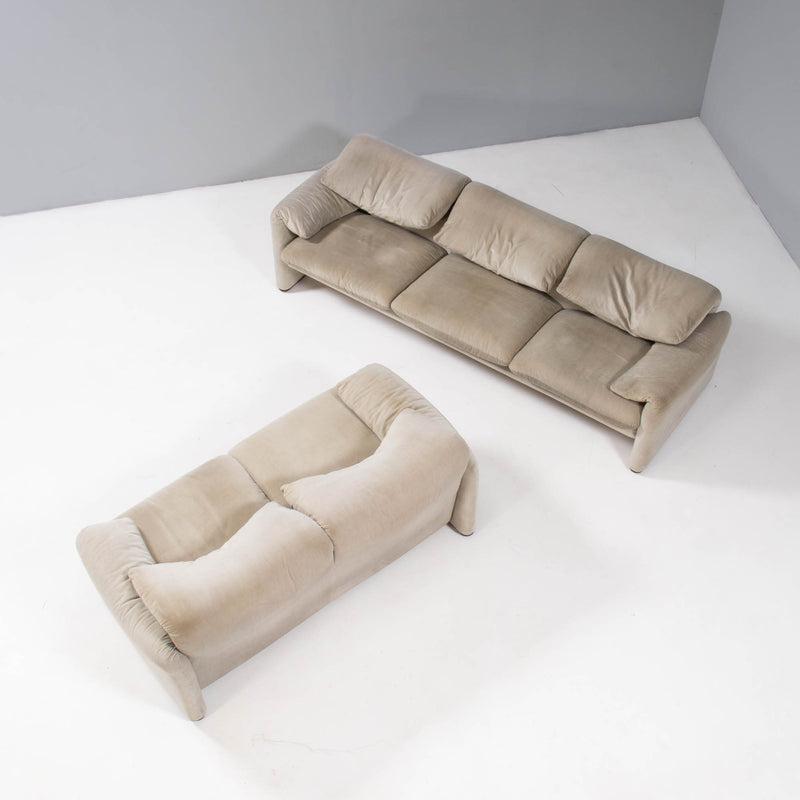 Cassina by Vico Magistretti Maralunga Beige Two Seater Sofa