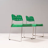 OMK by Rodney Kinsman Green Steel Omstak Dining Chairs, Set of 2
