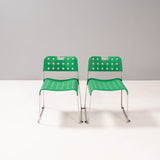 OMK by Rodney Kinsman Green Steel Omstak Dining Chairs, Set of 2