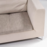 Ligne Roset by Didier Gomez Feng Ivory and Brown Three-Seat Sofa