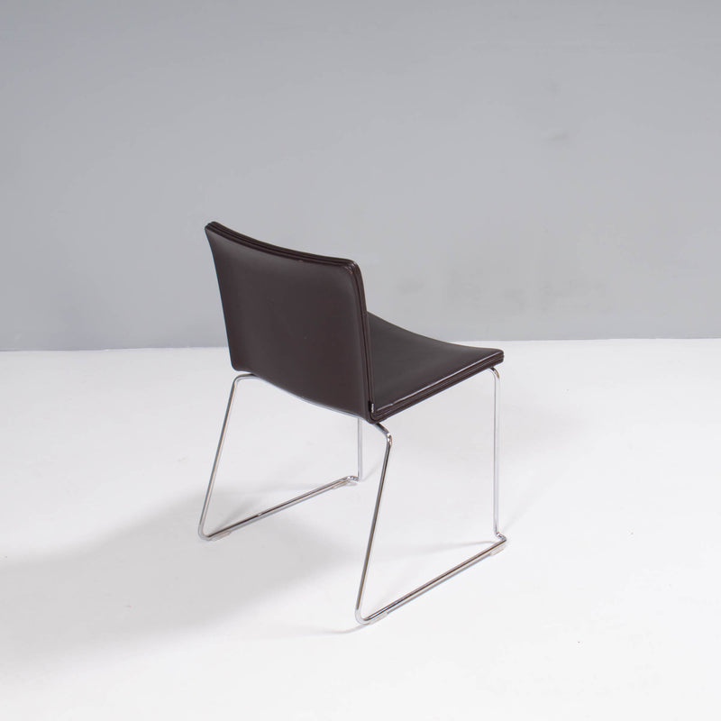 Poliform by Mario Mazzer Nex Brown Leather Dining Chair