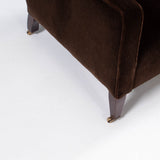 George Smith Georgian Fixed Seat Brown Velvet Armchair