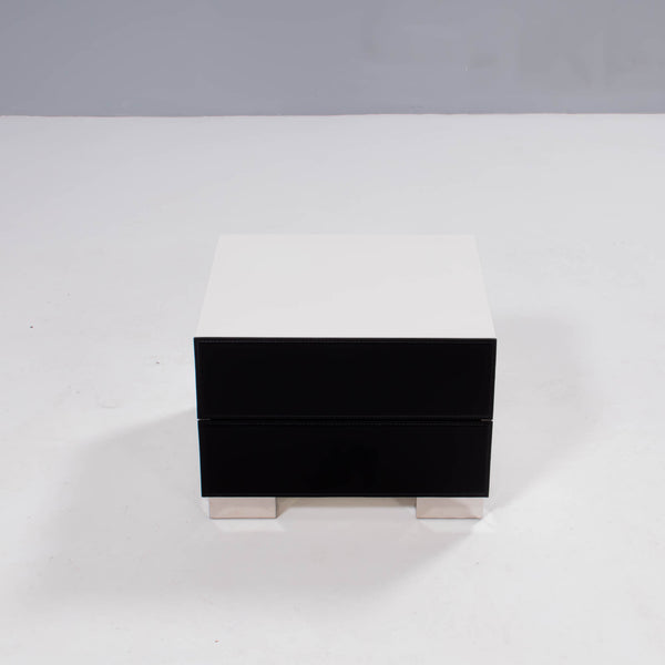 Paolo Cattelan Black Leather Dandy Bedside Tables, 2004
