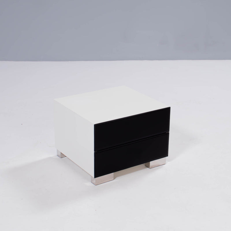Paolo Cattelan Black Leather Dandy Bedside Tables, 2004