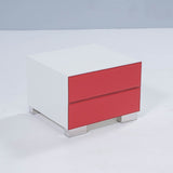 Paolo Cattelan Red Leather Dandy Bedside Table, 2004