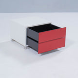 Paolo Cattelan Red Leather Dandy Bedside Table, 2004