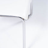 Calligaris White Leather & Wood Cantilever Dining Chairs, Set of 6