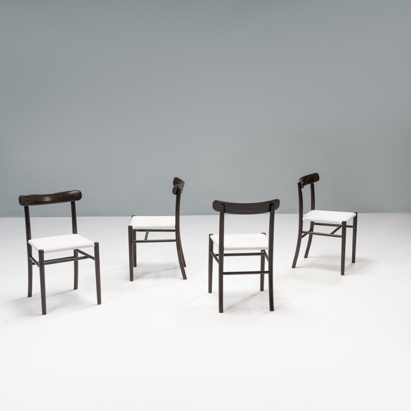 Jasper Morrison for Maruni Black Maple & White Mesh Lightwood Chairs, Set of 4