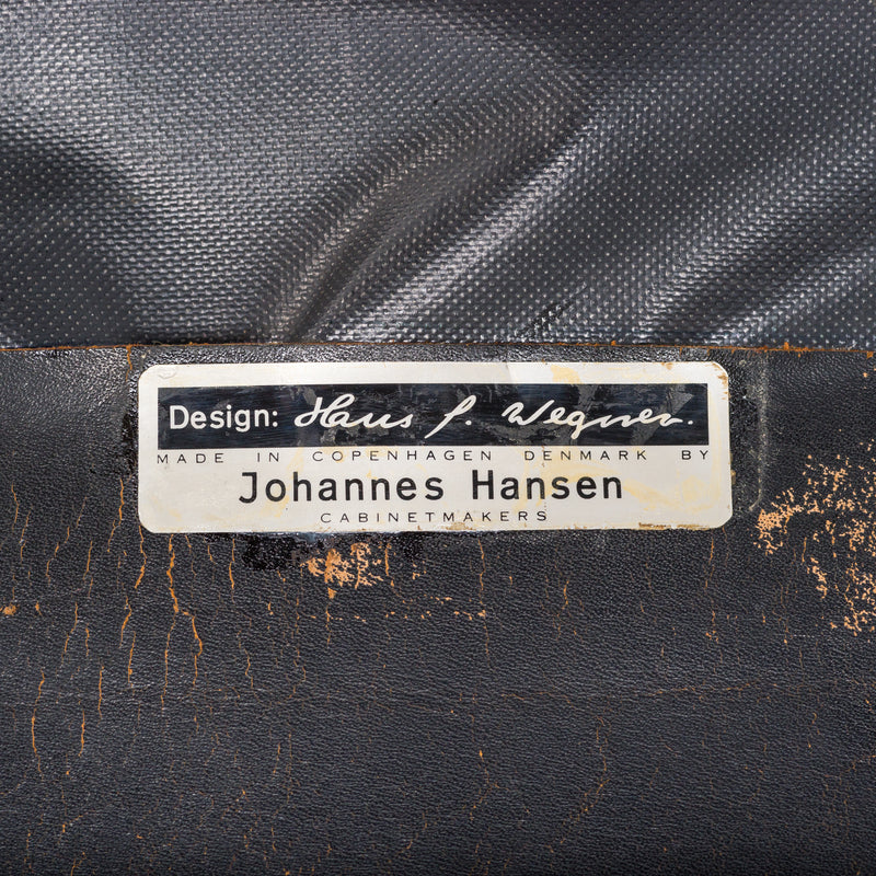 Hans J. Wegner for Johannes Hansen JH-813 Black Leather Armchairs, Set of 2