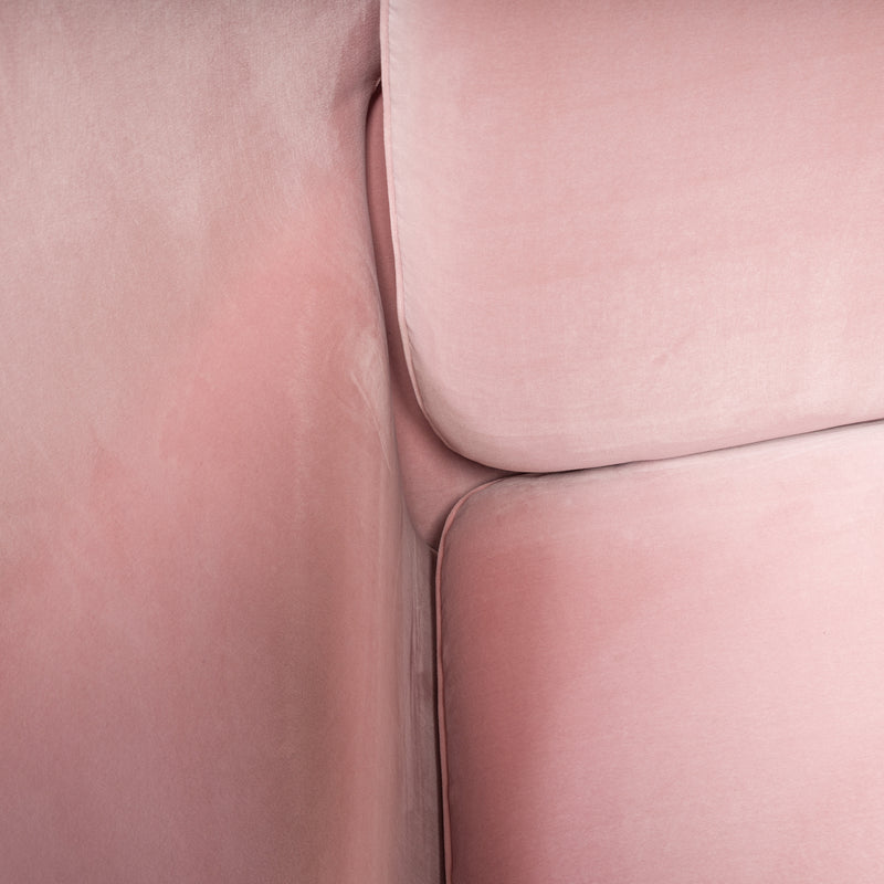Knoll by Eero Saarinen Womb Dusty Pink Velvet Settee Sofa