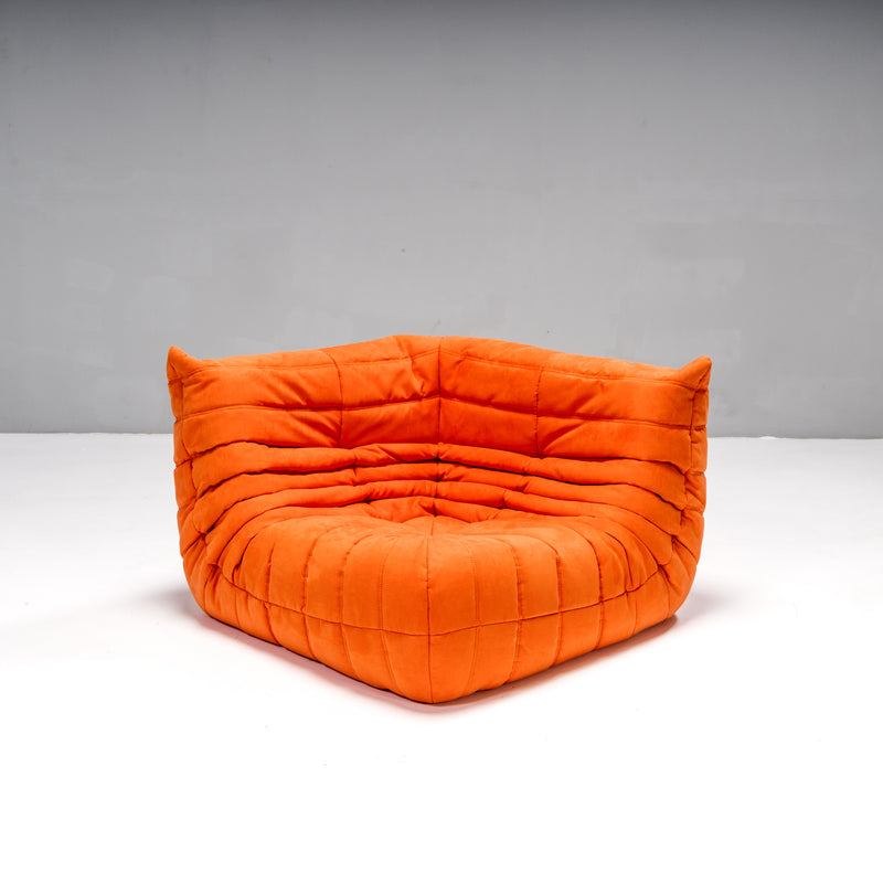 Ligne Roset by Michel Ducaroy Togo Orange Corner Modular Sofa, Set of 3