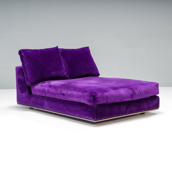 Minotti Purple Velvet Day Bed Sofa