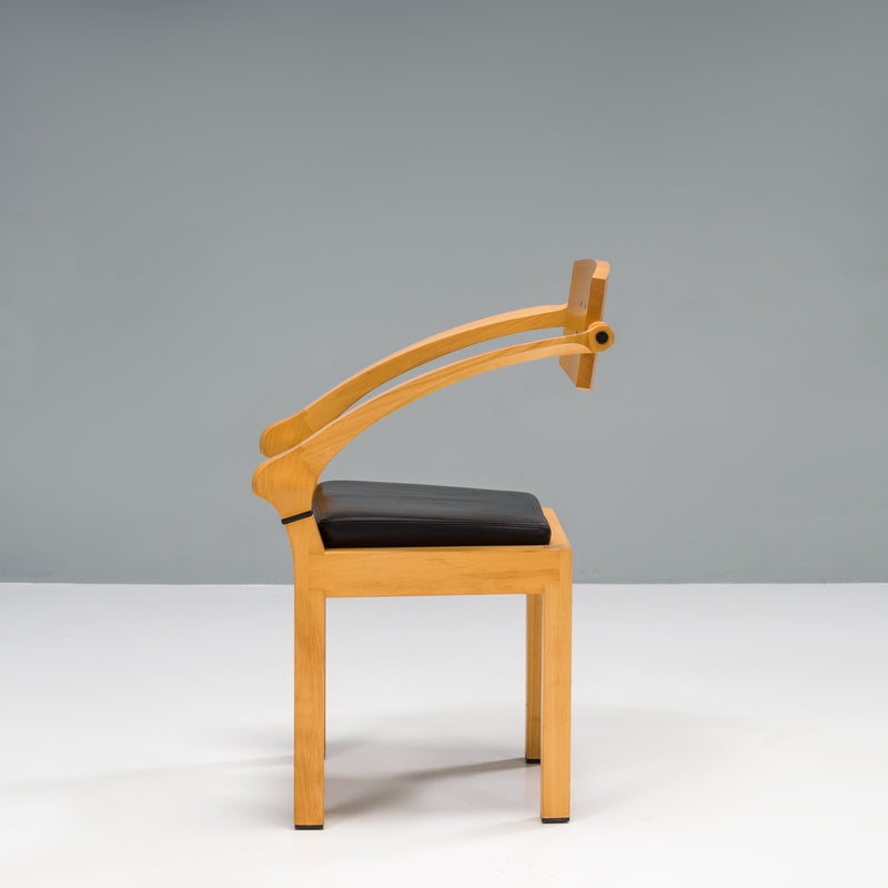 Massimo Scolari for Giorgetti Beech and Ebony Spring Office Chair, 1990s