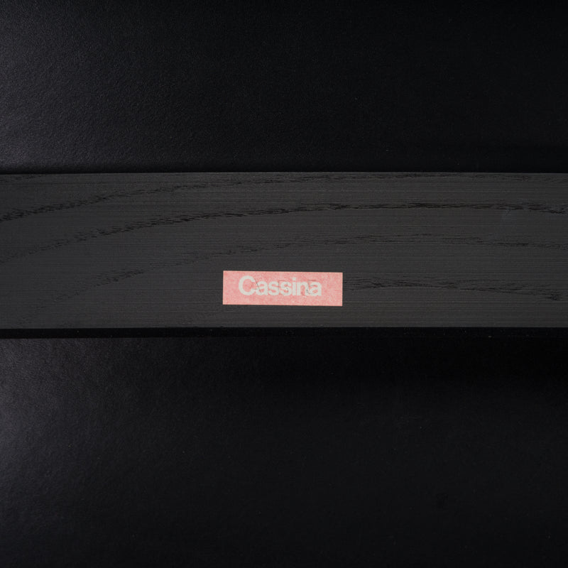 Cassina by Rodolfo Dordoni Black Leather 470 Pilotta Armchairs & Footstool, 2008