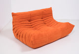 Midcentury Togo Orange 2 Seater Sofa by Michel Ducaroy for Ligne Roset
