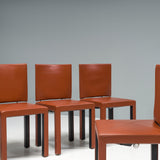 B&B Italia by Paolo Piva Brown Leather Arcadia Dining Chairs, Set of 6