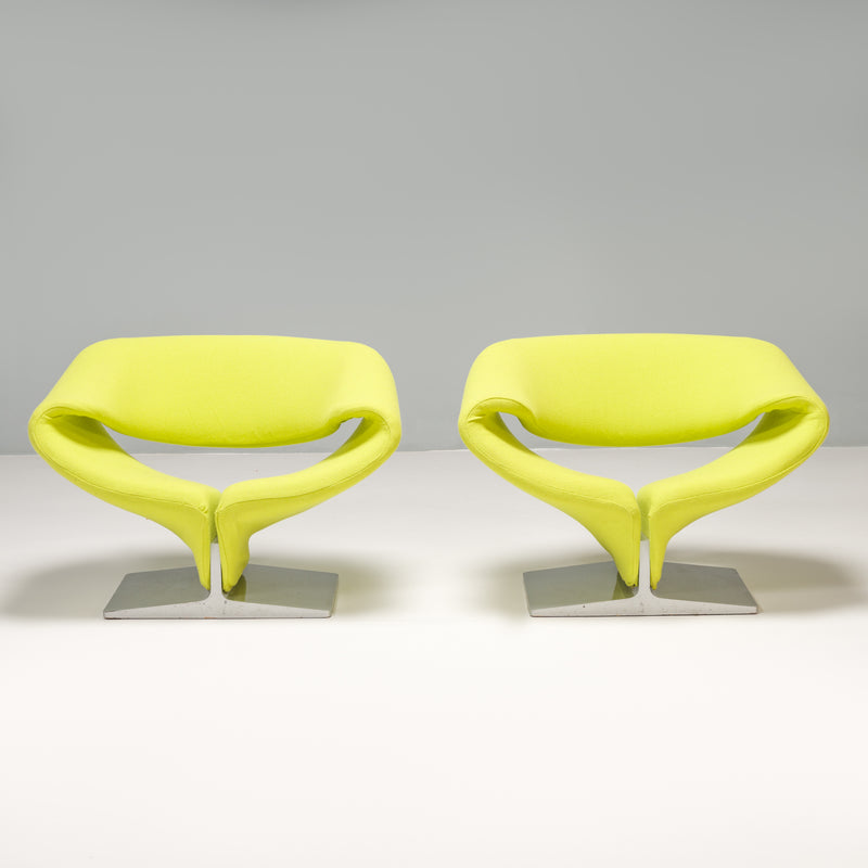 Pierre Paulin for Artifort Yellow Ribbon Chair, 1970s, Set of 2
