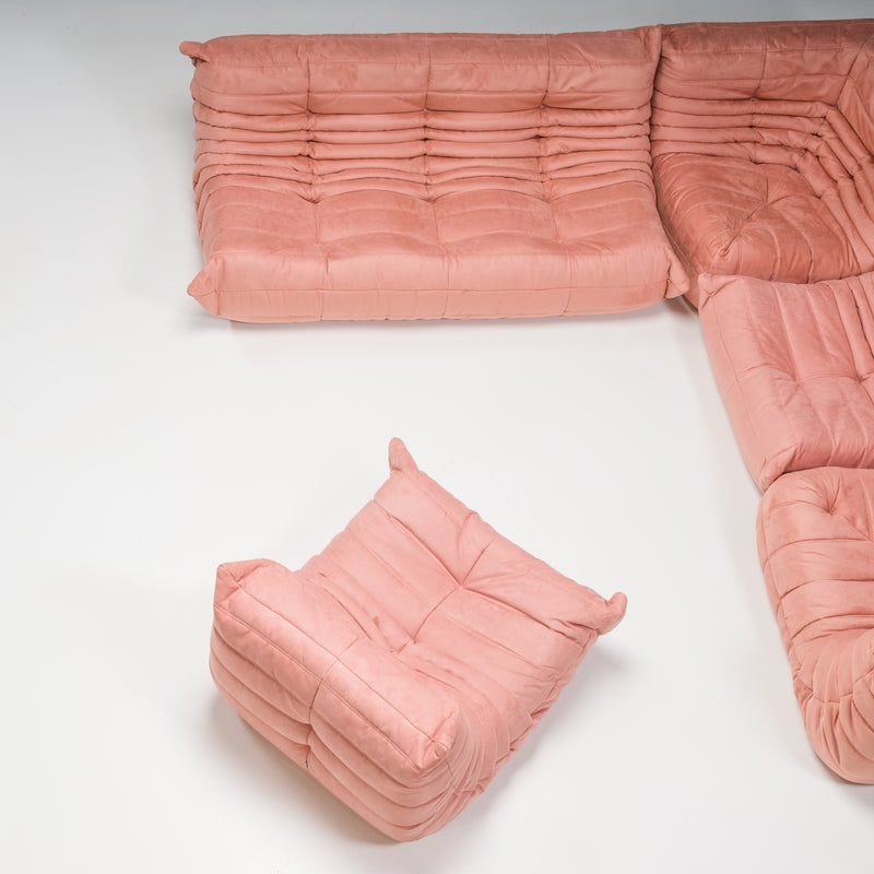 Ligne Roset by Michel Ducaroy Togo Pink Modular Sofa, Set of 5