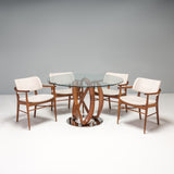 Porada Walnut & Glass Infinity Dining Table