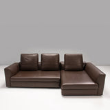 Minotti Brown Leather Corner Sofa