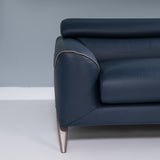 Roche Bobois by Philippe Bouix Navy Blue Leather Cinephile Corner Sofa, 2018