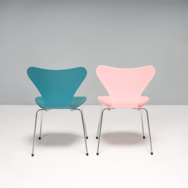 Arne Jacobsen for Fritz Hansen Series 7 Multi Coloured Dining Chairs, Set of 10