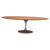 Knoll by Eero Saarinen Oak Wooden Oval Pedestal Dining Table