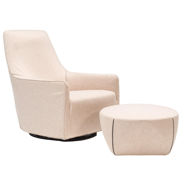 Charlotte Perriand - Le Corbusier - Cassina Gray Beige Petit Confort LC2  Club Lounge Chair + Ottoman