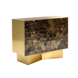 Ginger Brown Lava Stone and Shagreen Apodis Chest of Drawers