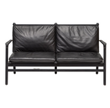 Space Copenhagen for Stellar Works Rén Black Leather and Oak 2 Seater Sofa