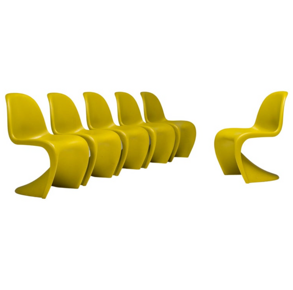 Mid-century Modern Green Panton Chairs by Verner Panton for Vitra, Set of 6