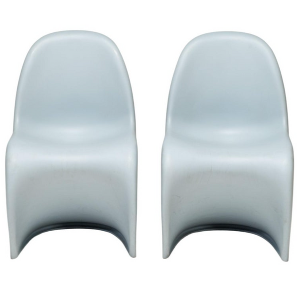 Mid-century Modern Light Blue Panton Chairs by Verner Panton for Vitra, Set of 2